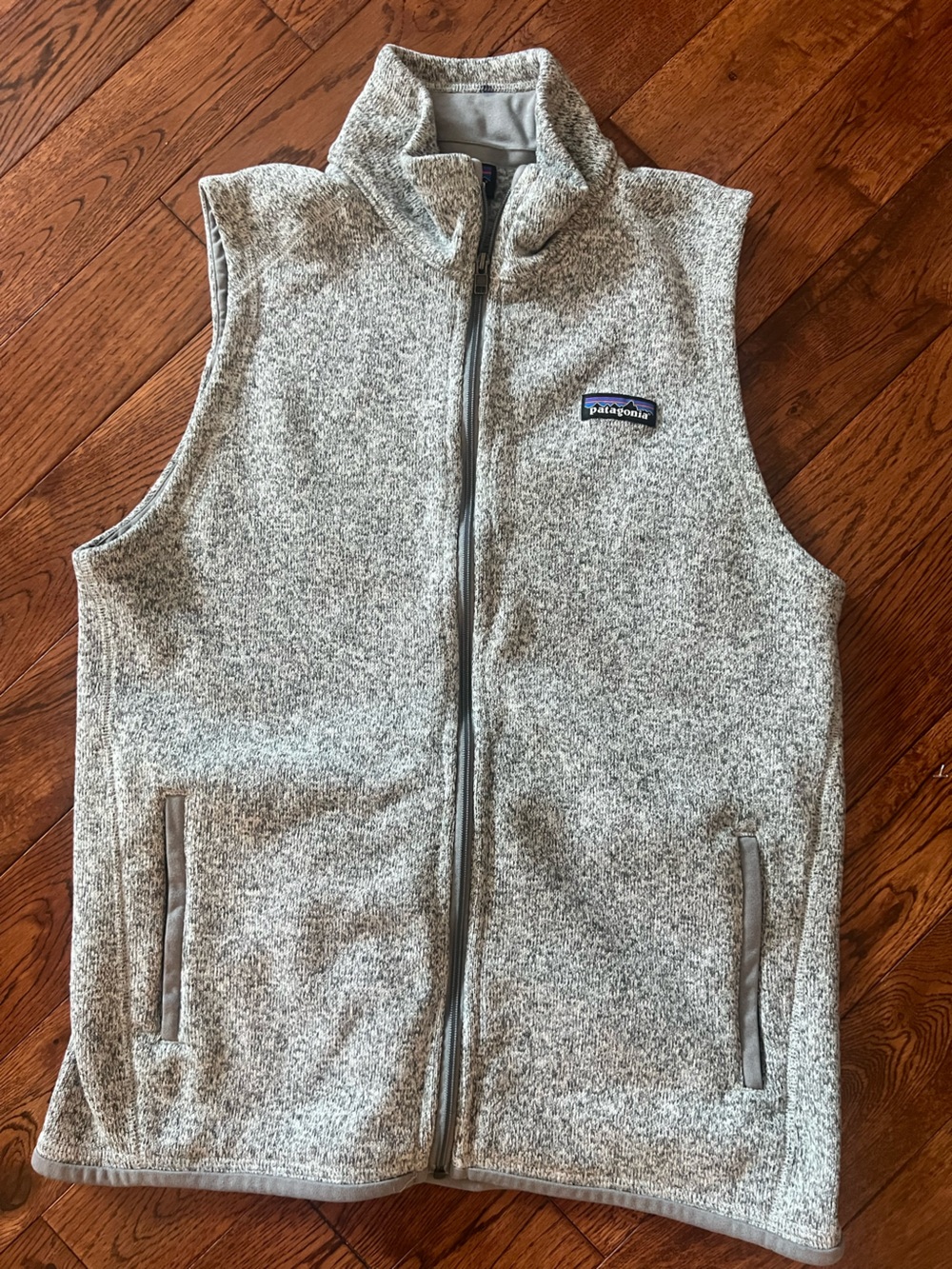Patagonia Heather Gray Zip up with Logo Tag
